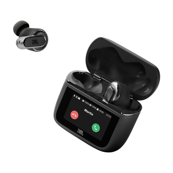JBL Tour Pro 3 - Black - True Wireless Noise Cancelling earbuds with Smart Charging Case™ - Detailshot 5 JBL Tour Pro 3 - Black - True Wireless Noise Cancelling earbuds with Smart Charging Case™ - Detailshot 5